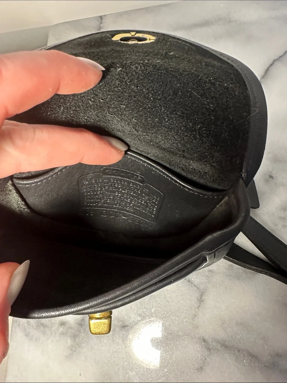 Vintage black leather Coach crossbody/belt bag